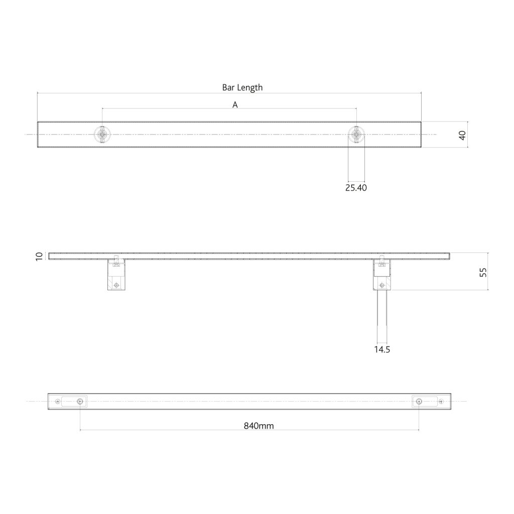 Fab&Fix | Grade 316 Stainless Steel Flat Inline Bar Door Handle ...